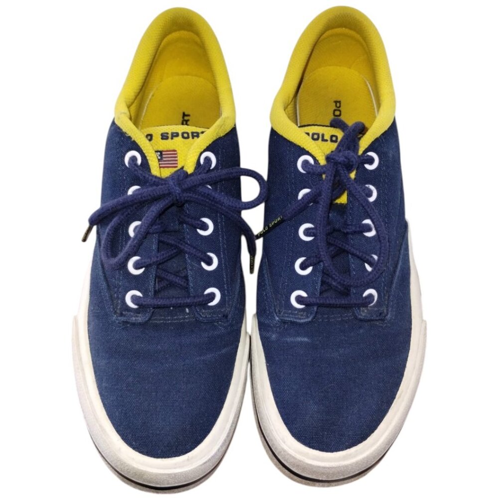 Vintage 90s Polo Sport Ralph Lauren Spell Out Canvas Shoes Sneakers Mens 8